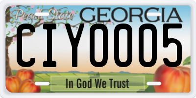 GA license plate CIY0005