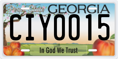 GA license plate CIY0015
