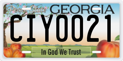 GA license plate CIY0021