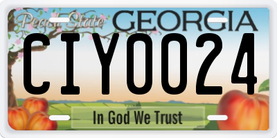 GA license plate CIY0024