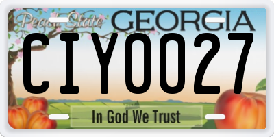 GA license plate CIY0027