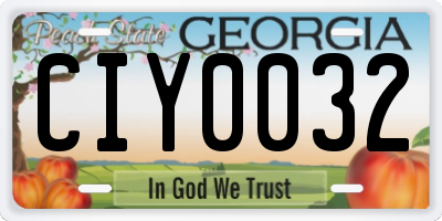 GA license plate CIY0032