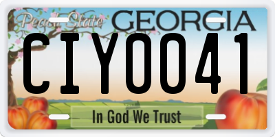GA license plate CIY0041