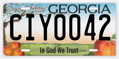 GA license plate CIY0042