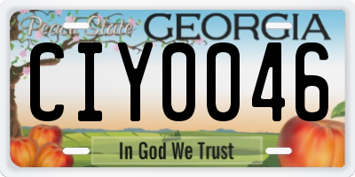GA license plate CIY0046