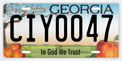 GA license plate CIY0047