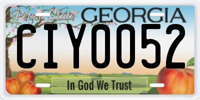 GA license plate CIY0052