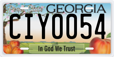 GA license plate CIY0054