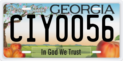 GA license plate CIY0056