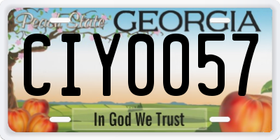 GA license plate CIY0057