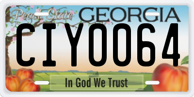 GA license plate CIY0064