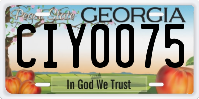 GA license plate CIY0075
