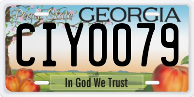 GA license plate CIY0079