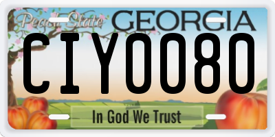 GA license plate CIY0080