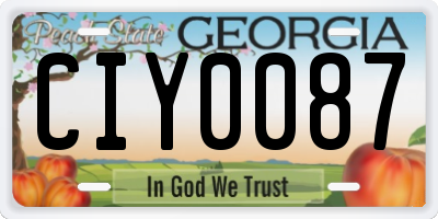 GA license plate CIY0087