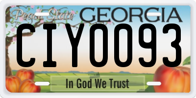 GA license plate CIY0093