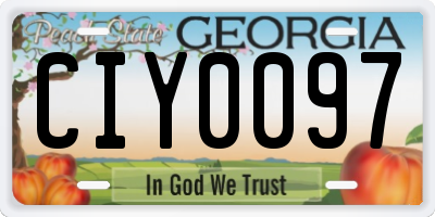 GA license plate CIY0097