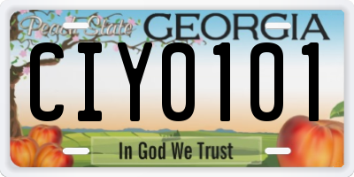 GA license plate CIY0101