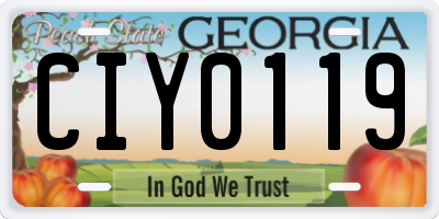 GA license plate CIY0119