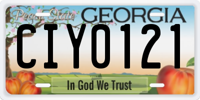 GA license plate CIY0121