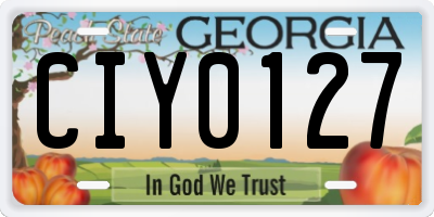 GA license plate CIY0127