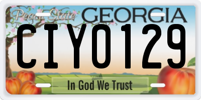 GA license plate CIY0129