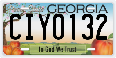 GA license plate CIY0132