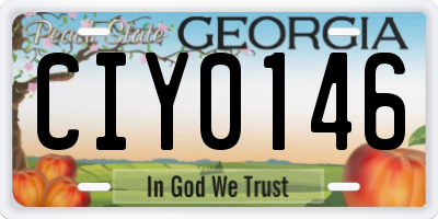 GA license plate CIY0146