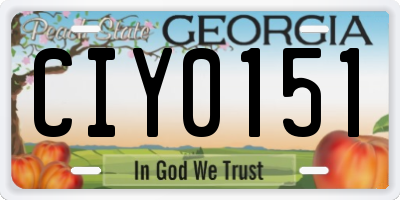 GA license plate CIY0151