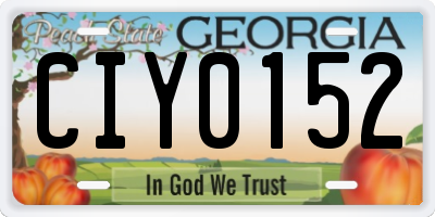 GA license plate CIY0152