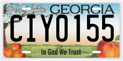 GA license plate CIY0155