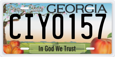 GA license plate CIY0157