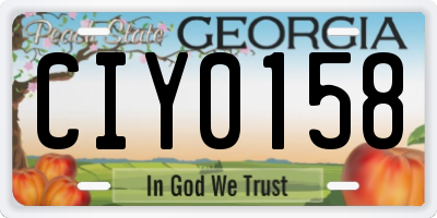 GA license plate CIY0158