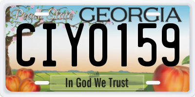 GA license plate CIY0159