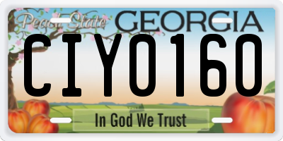 GA license plate CIY0160
