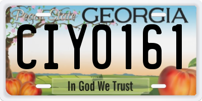 GA license plate CIY0161