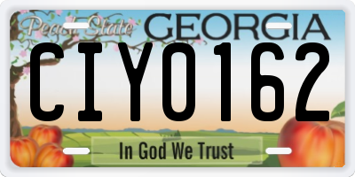 GA license plate CIY0162