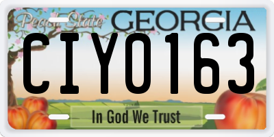 GA license plate CIY0163