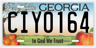 GA license plate CIY0164