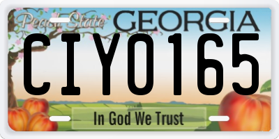 GA license plate CIY0165
