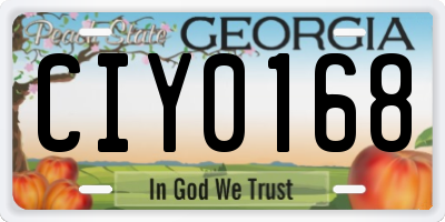 GA license plate CIY0168