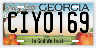 GA license plate CIY0169