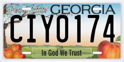 GA license plate CIY0174