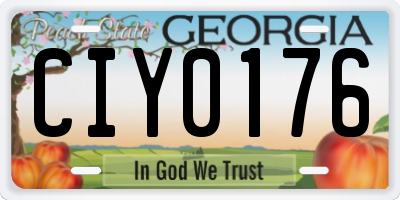 GA license plate CIY0176