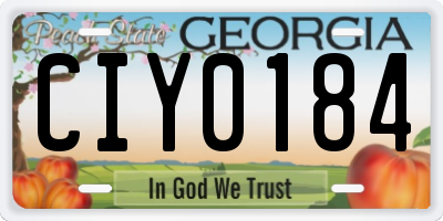 GA license plate CIY0184