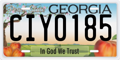 GA license plate CIY0185