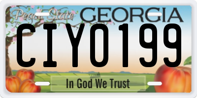 GA license plate CIY0199