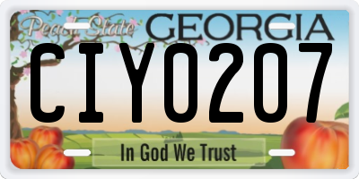 GA license plate CIY0207