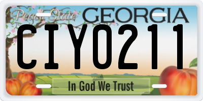GA license plate CIY0211