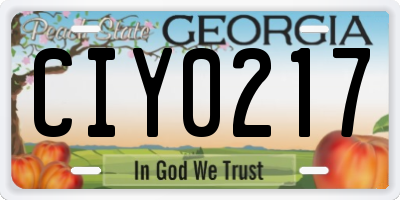 GA license plate CIY0217
